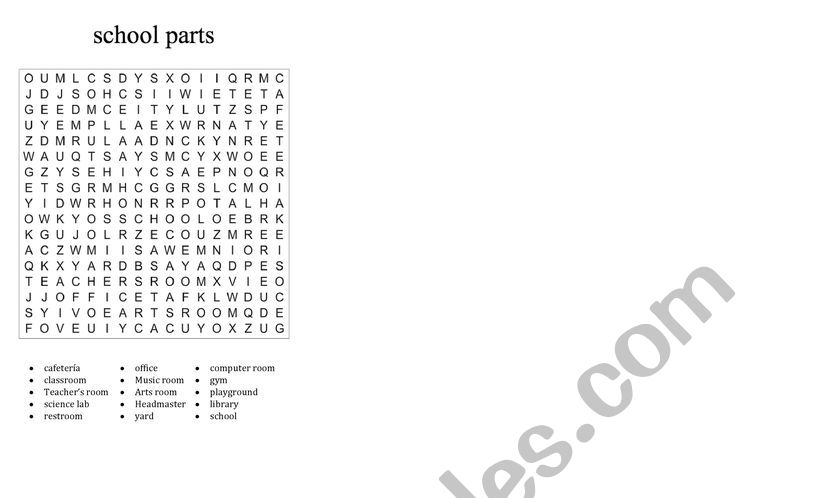 word search worksheet