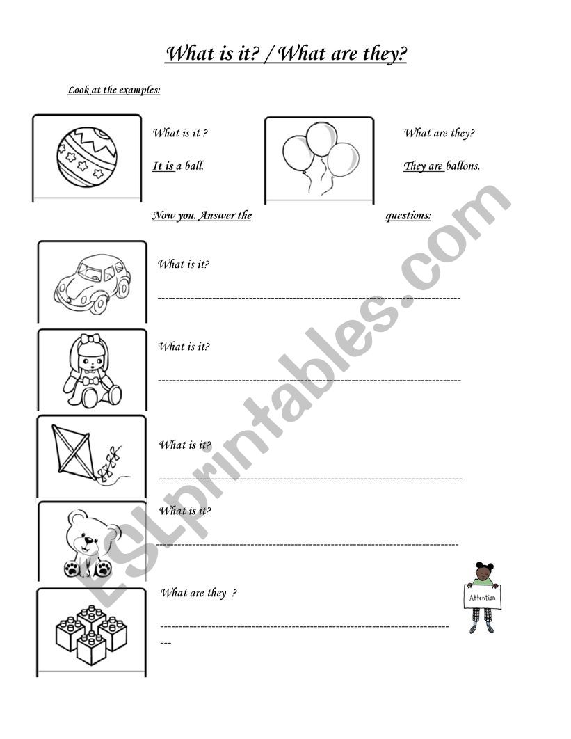 What is it? What are they? worksheet