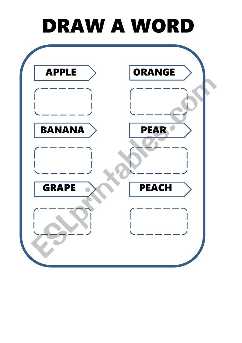 Draw a fruit game worksheet