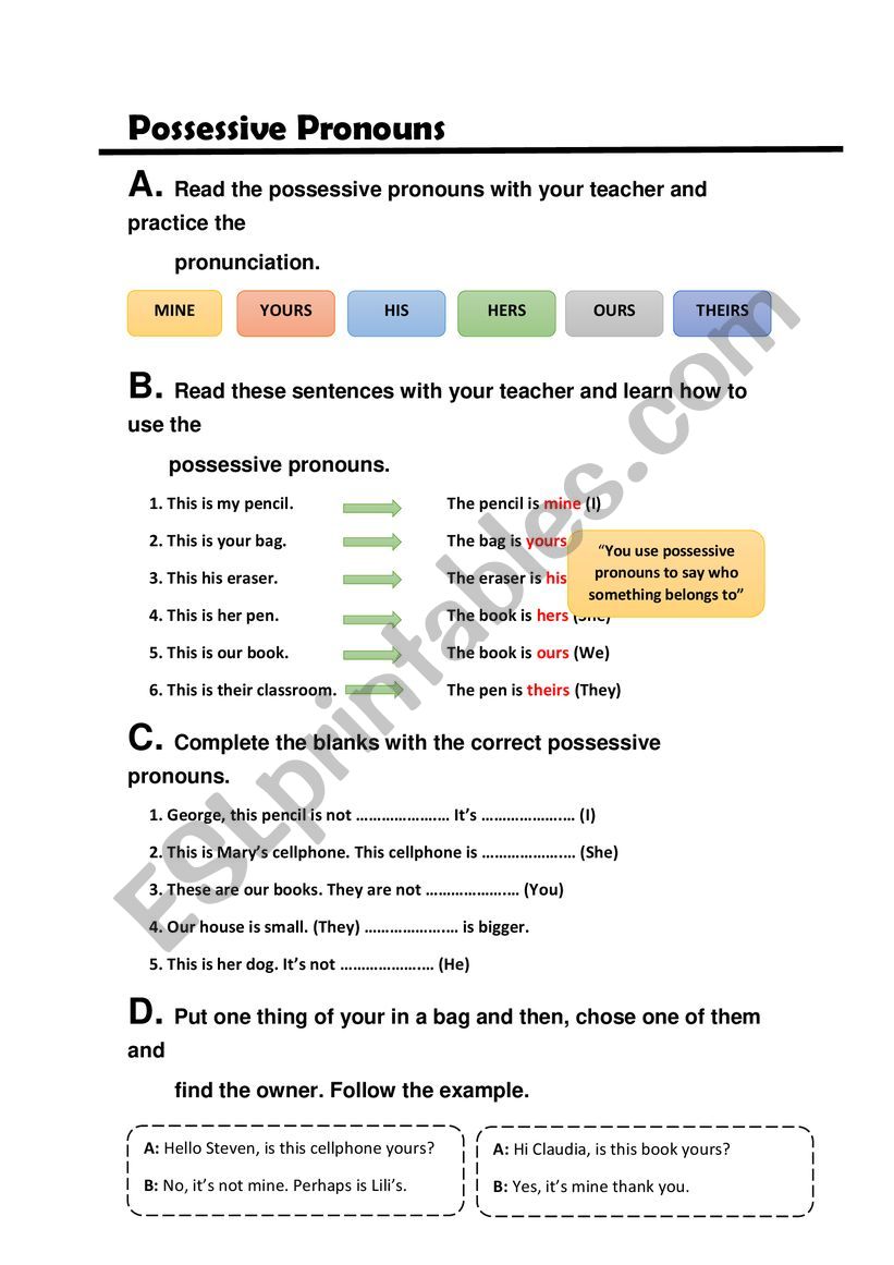 Possessive Case worksheet