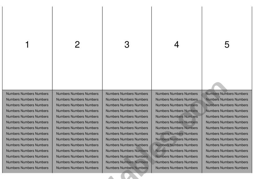 Simple 1-20 Number Cards. Fold, paste, cut. 