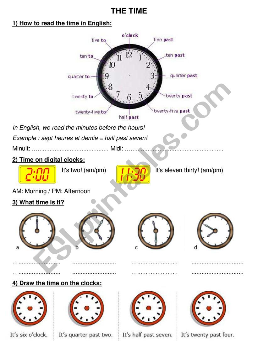 The date worksheet The date worksheet