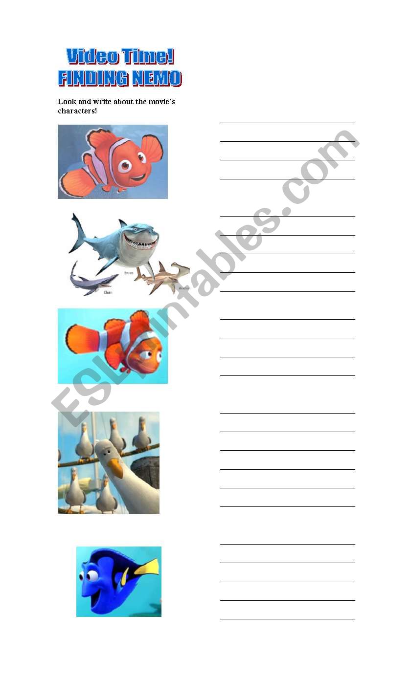 Finding NEMO worksheet