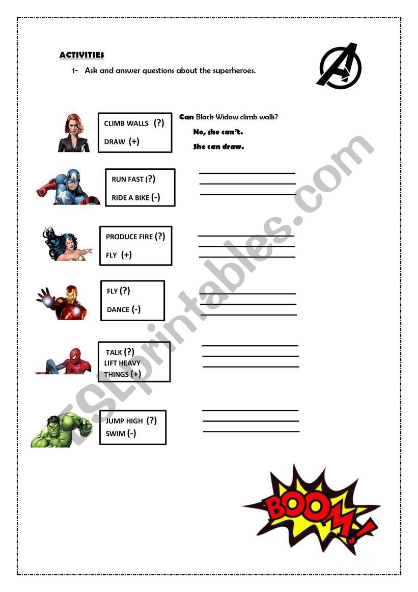 Can and Cant worksheet