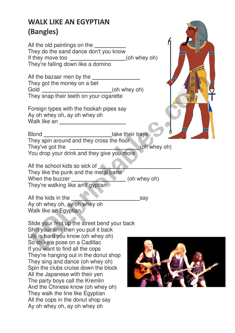 Walk like an Egyptian - gaptext