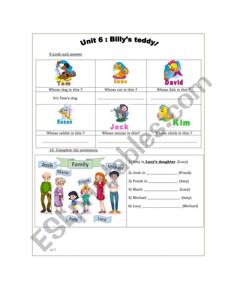 family and friends 1 worksheet