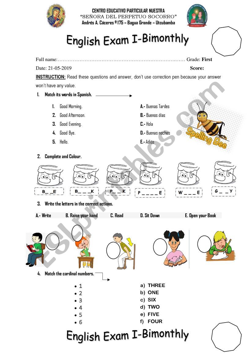ENGLISH QUIZ 2019 worksheet