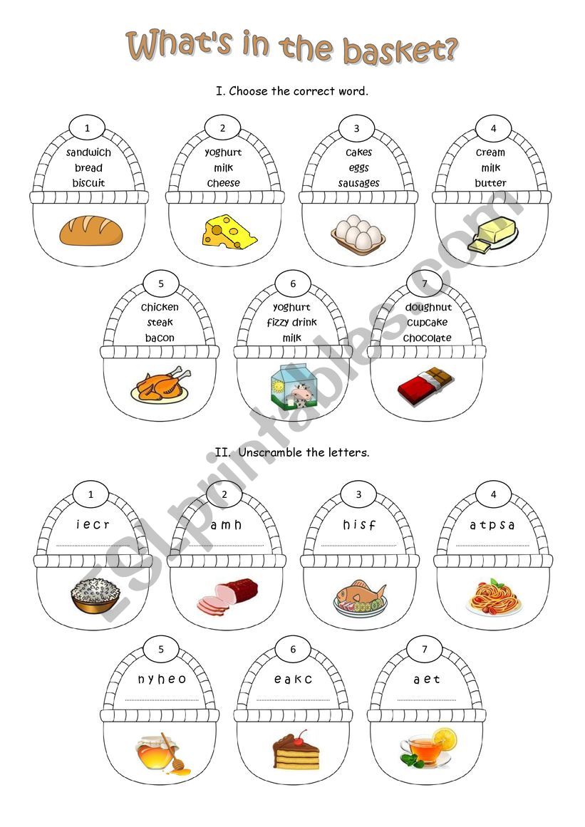 What´s in the basket? ESL worksheet by eveline10