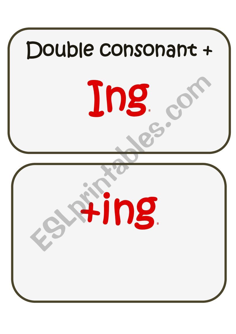 -ING RULES MATCHING GAME worksheet