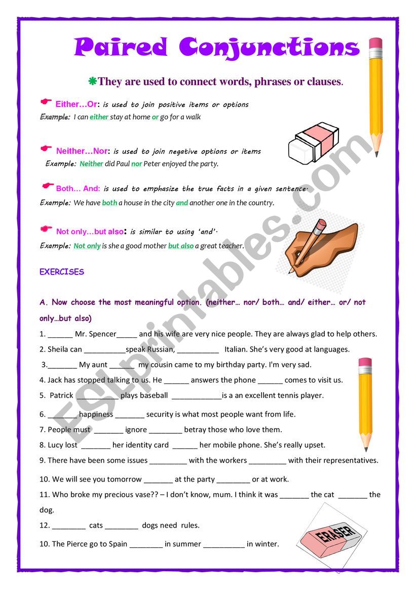 paired-conjunctions-esl-worksheet-by-ameliajesus