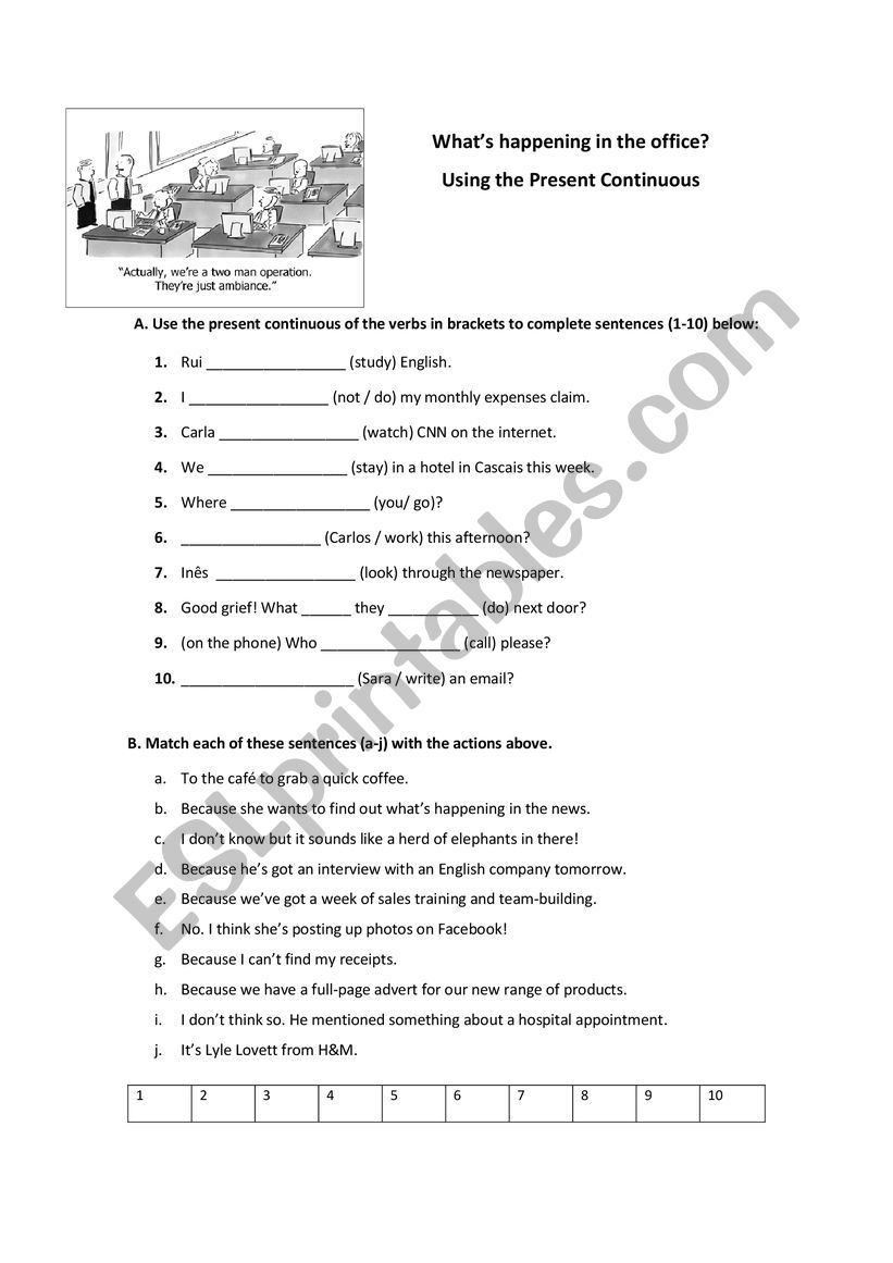 Whats happening? worksheet