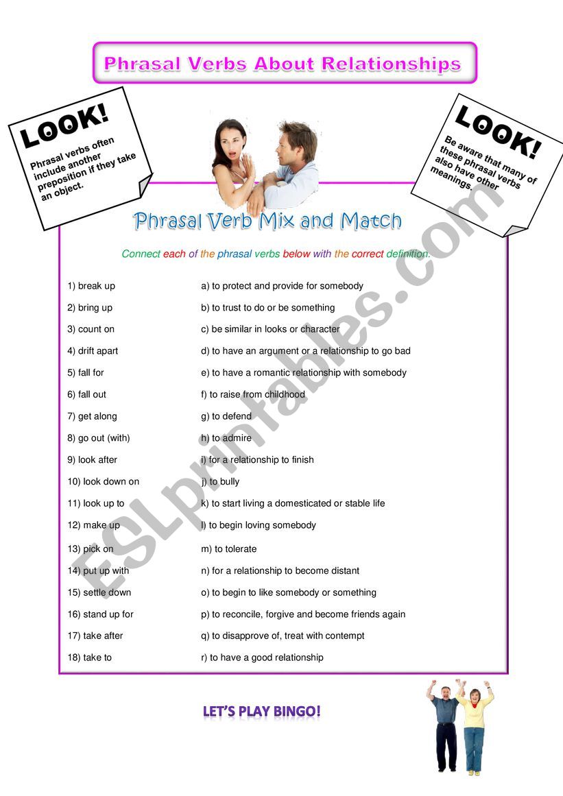 Phrasal Verbs About Relationships 