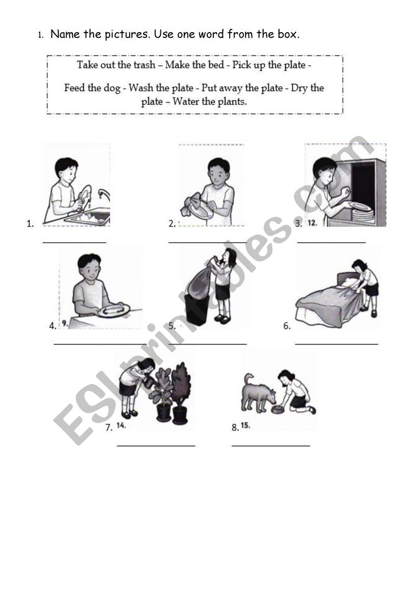 Vocabulary Chores/Daily Routines.
