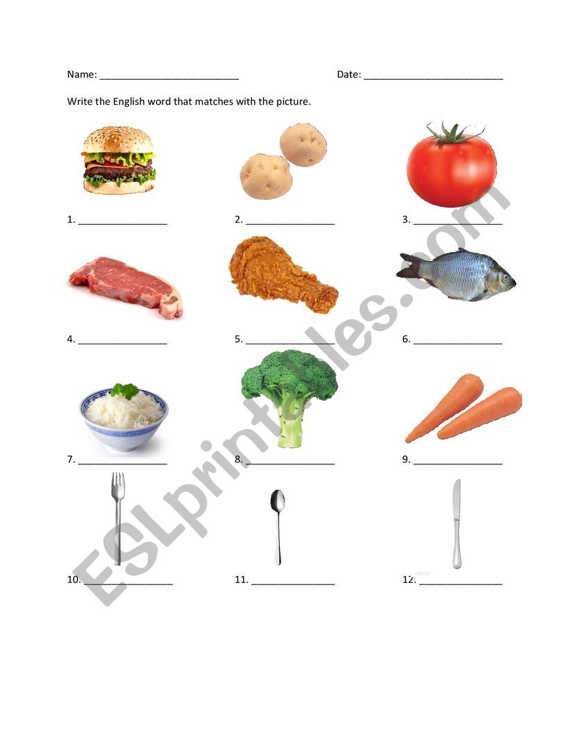 supper vocabulary quiz worksheet
