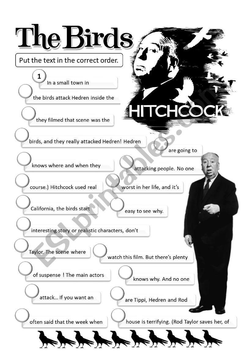 The Birds Alfred Hitchcock worksheet
