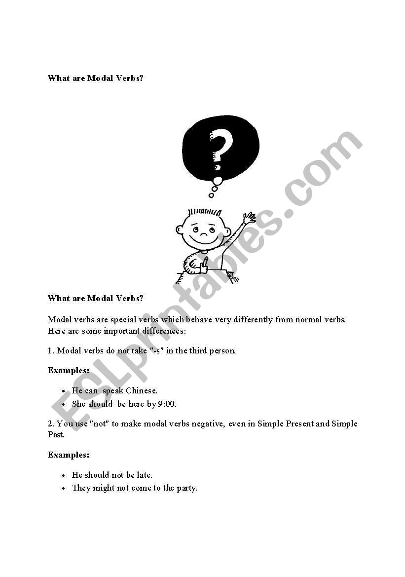 modal verbs worksheet