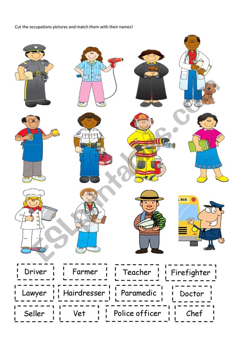 Jobs and Occupations worksheet