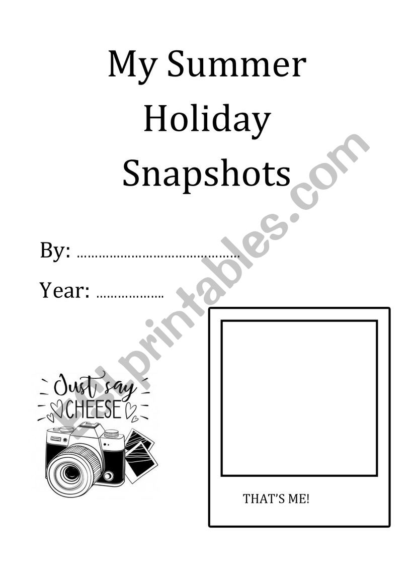 Summer Holiday Snapshots worksheet
