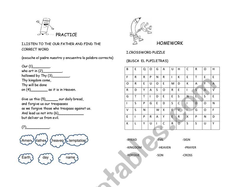 our-father-esl-worksheet-by-yaiza