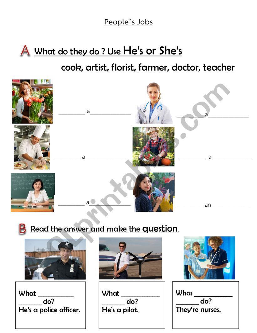 PeopleÂ´s jobs worksheet