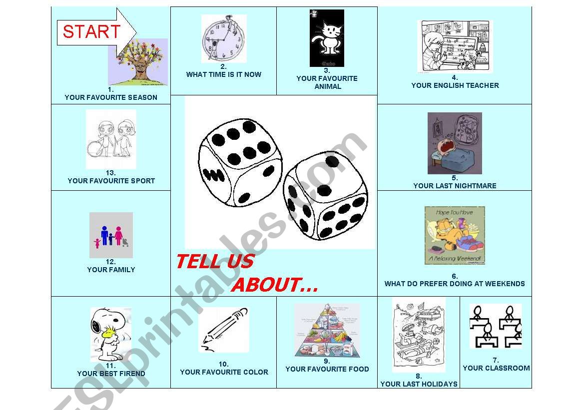 Tell us about... worksheet