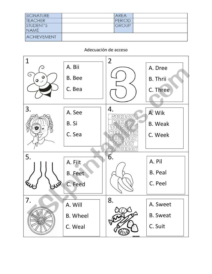 Digraph ee worksheet