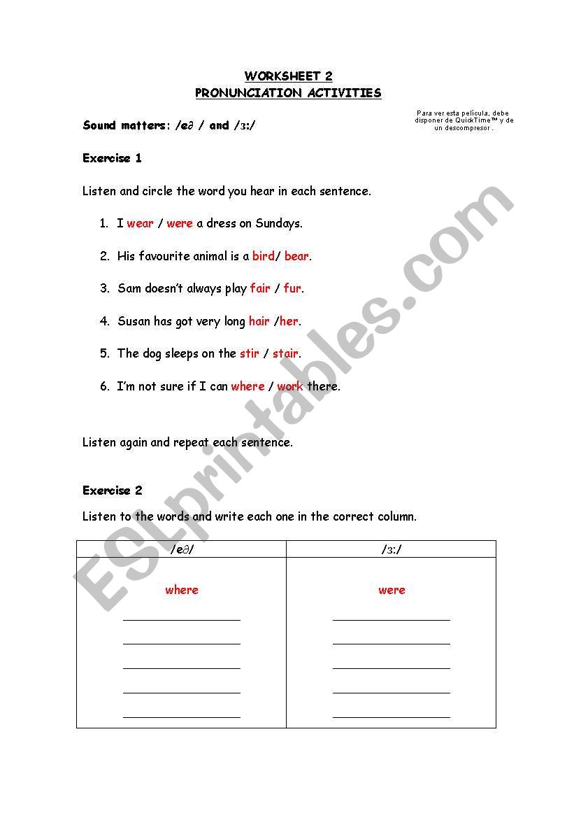 Phonetics worksheet