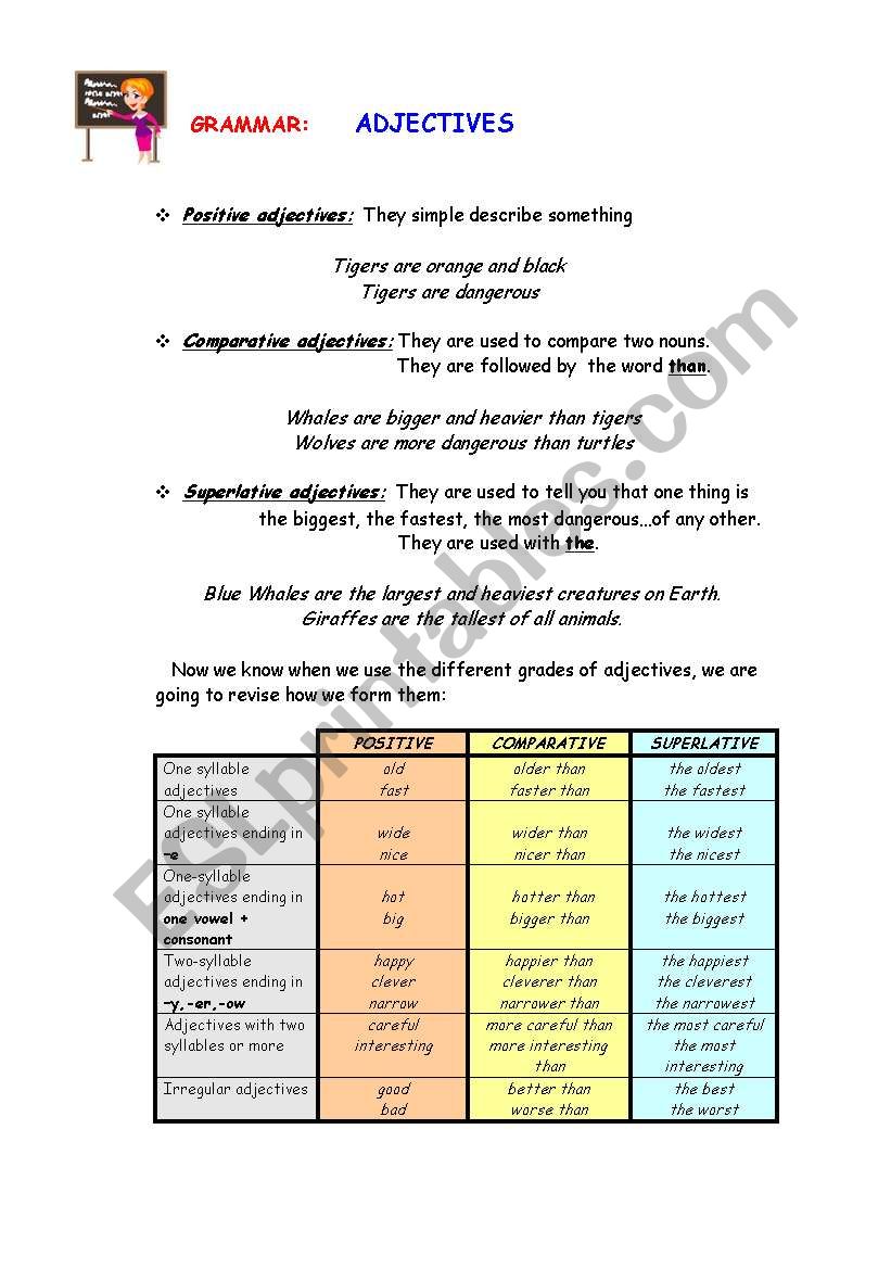 Adjectives worksheet