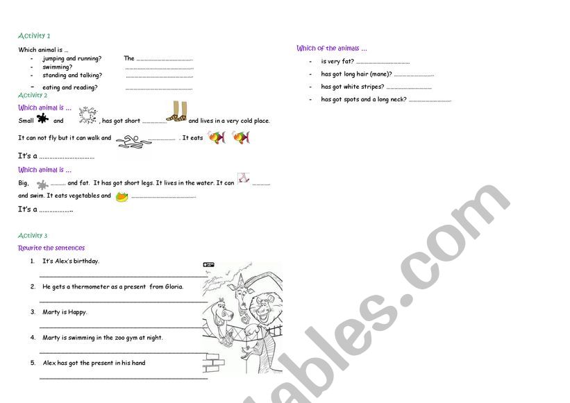 Madagascar part 1 worksheet