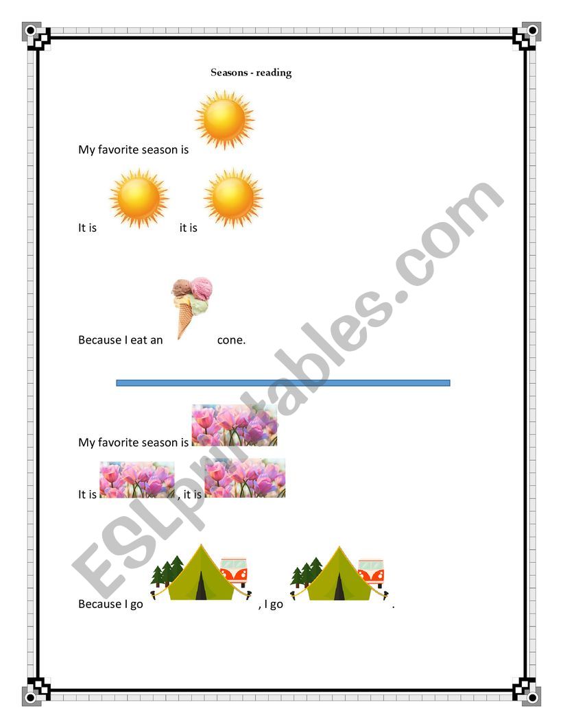 season reading  worksheet