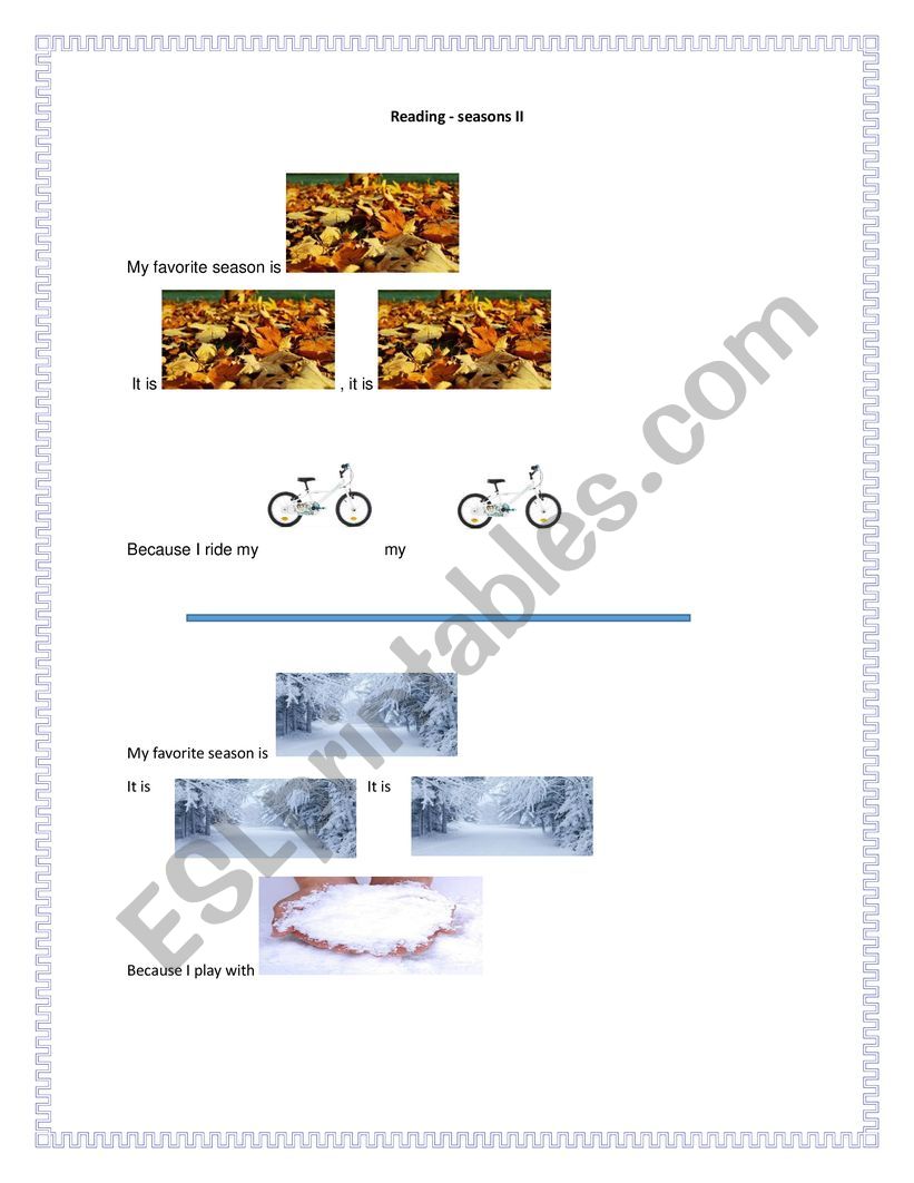 season reading 2  worksheet