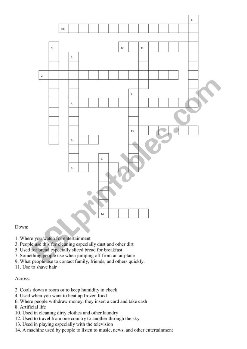 20th Century Machine Crossword Puzzle