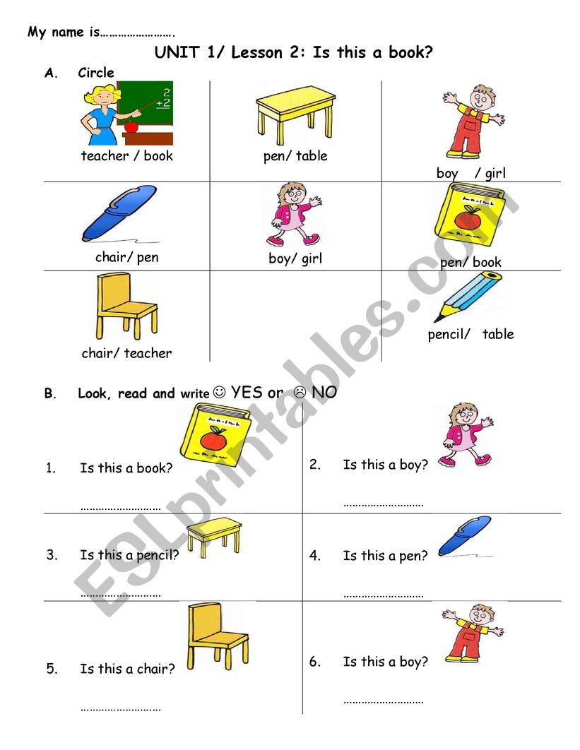 worksheet for kids_ school things