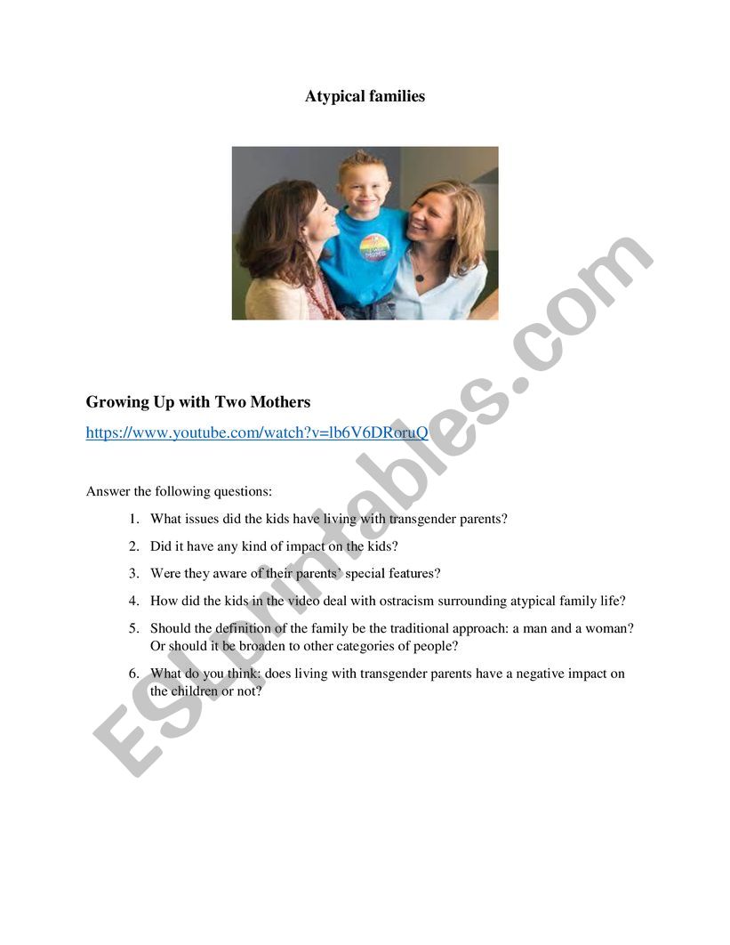 atypical families worksheet