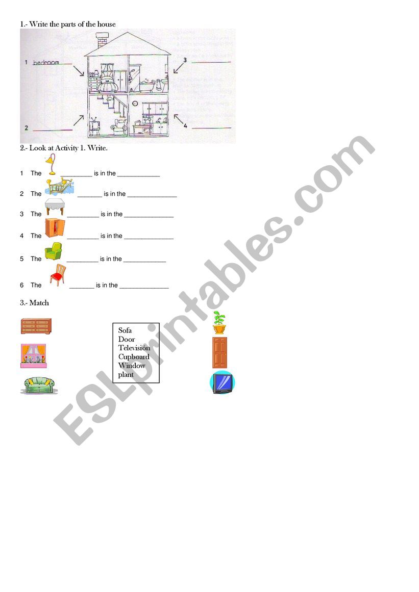 House parts worksheet