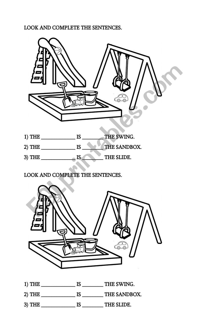 PREPOSITIONS AND TOYS worksheet