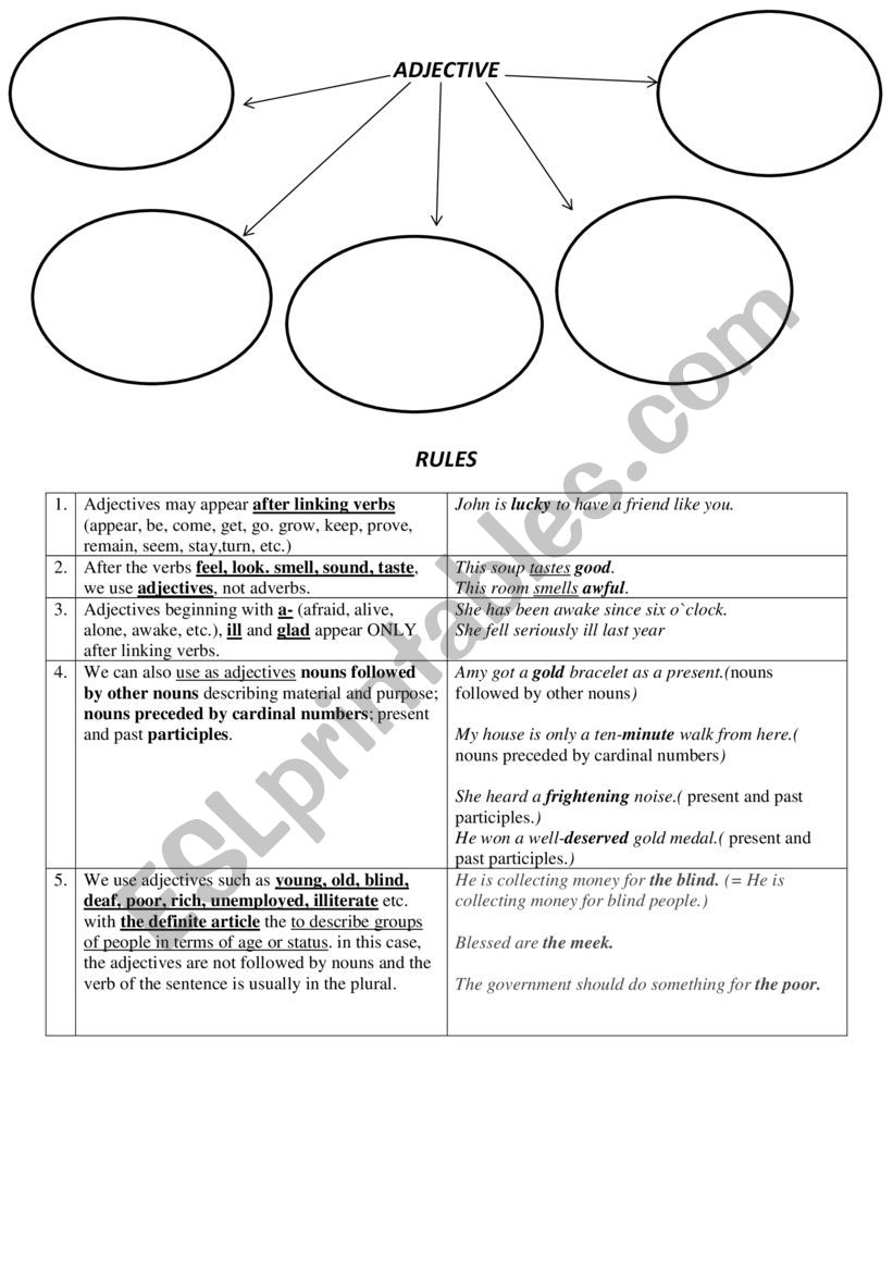 adjective worksheet