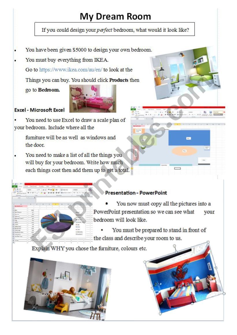 My Dream Bedroom worksheet