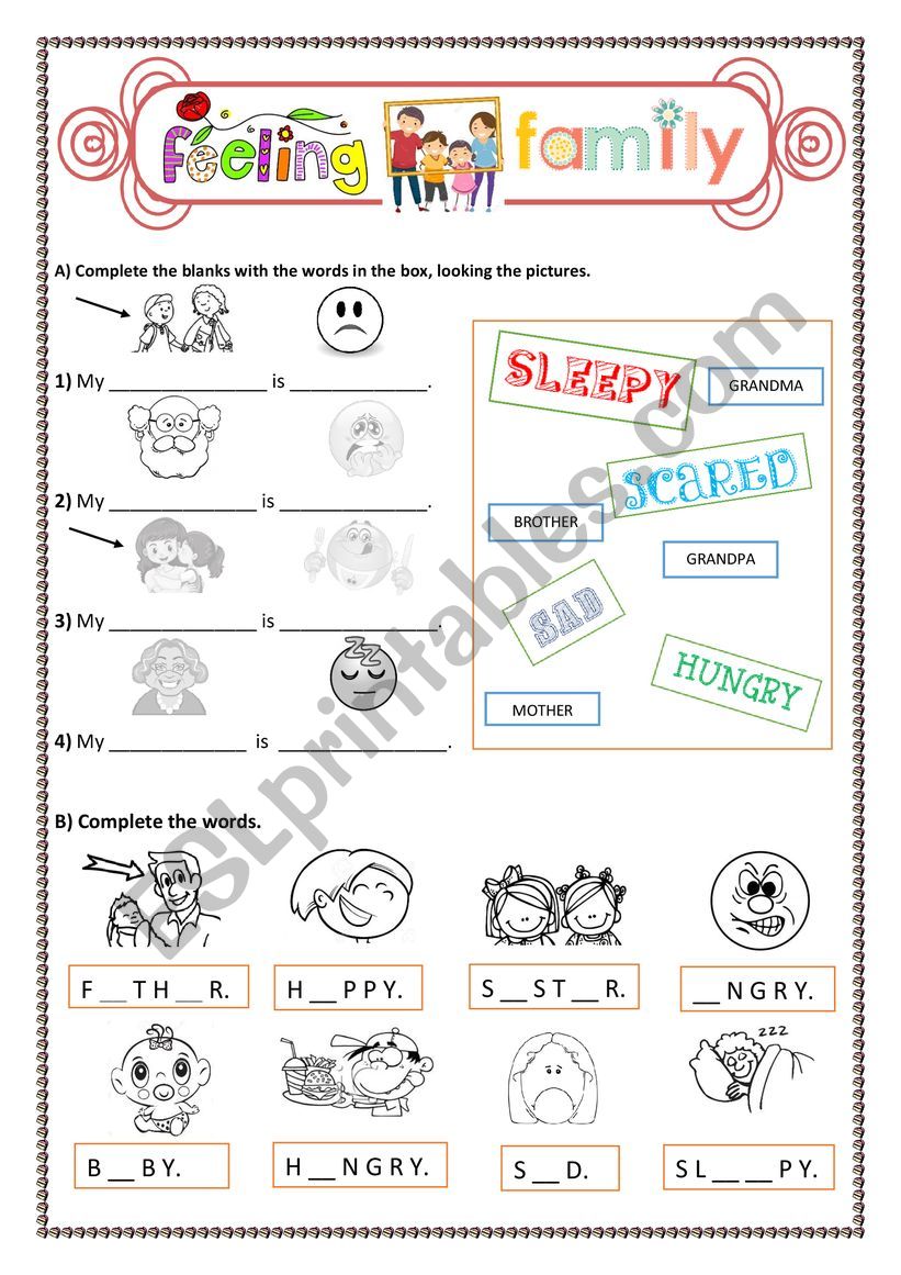 Feelings worksheet