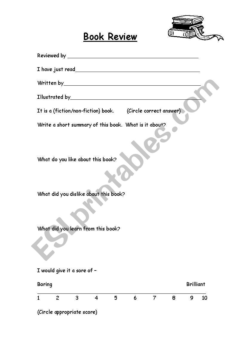 english-worksheets-book-review