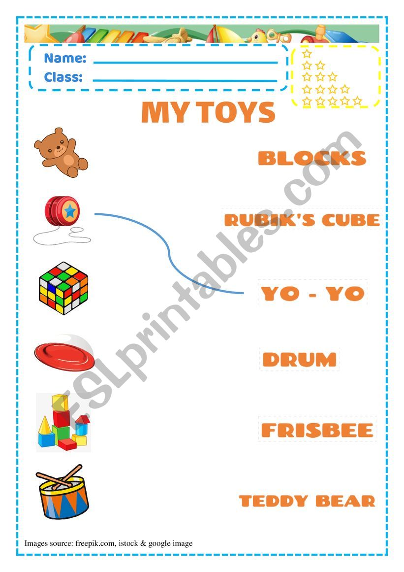 Toys worksheet P2 worksheet