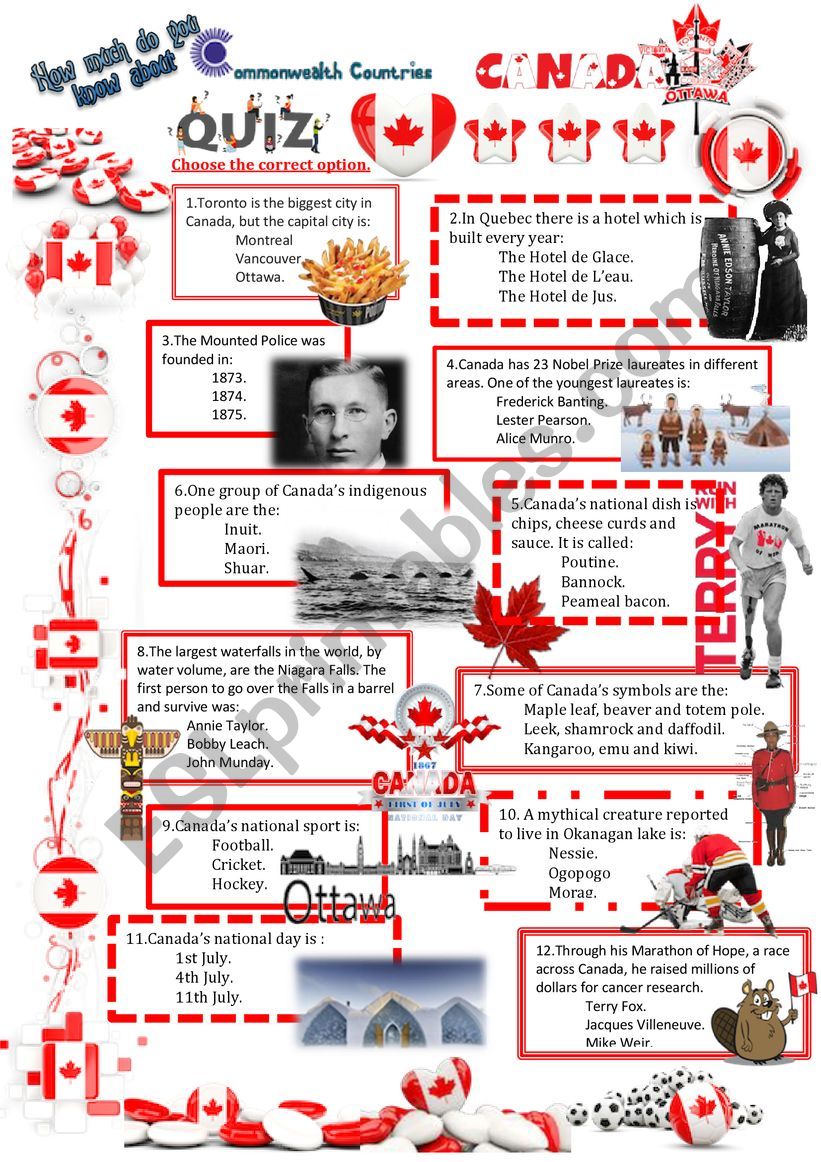 Commonwealth Countries-Canada-Quiz