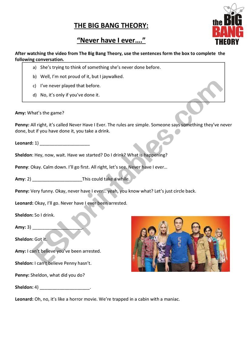The Big Bang Theory: Present perfect - experiences 