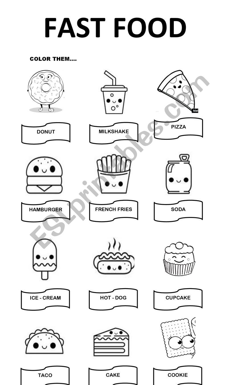 FAST FOOD worksheet