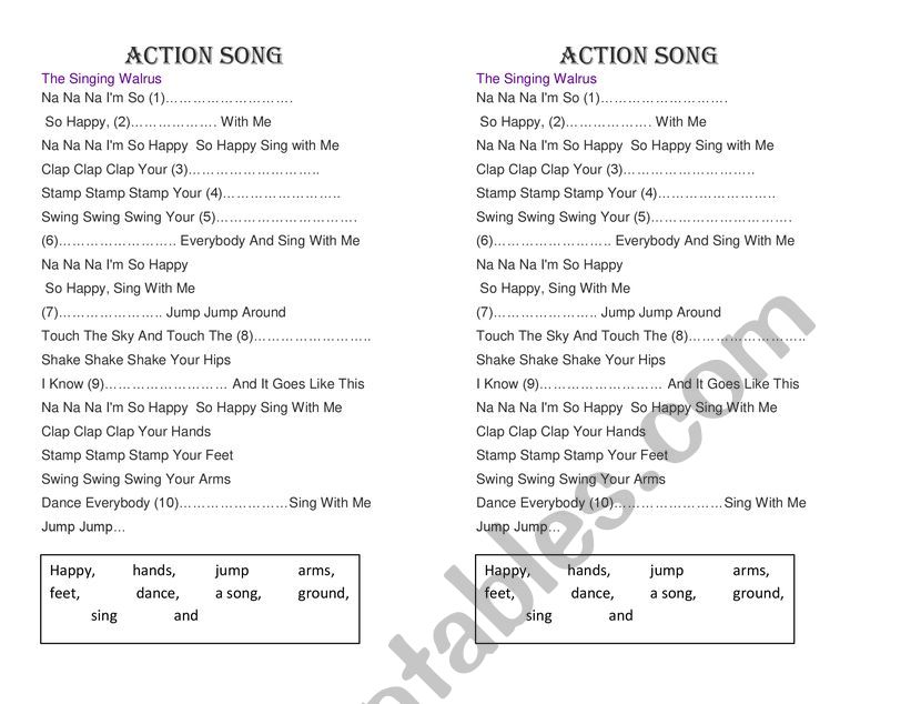 Listening exercise worksheet