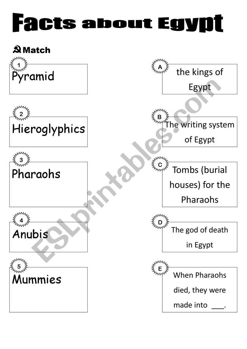Facts about Egypt worksheet