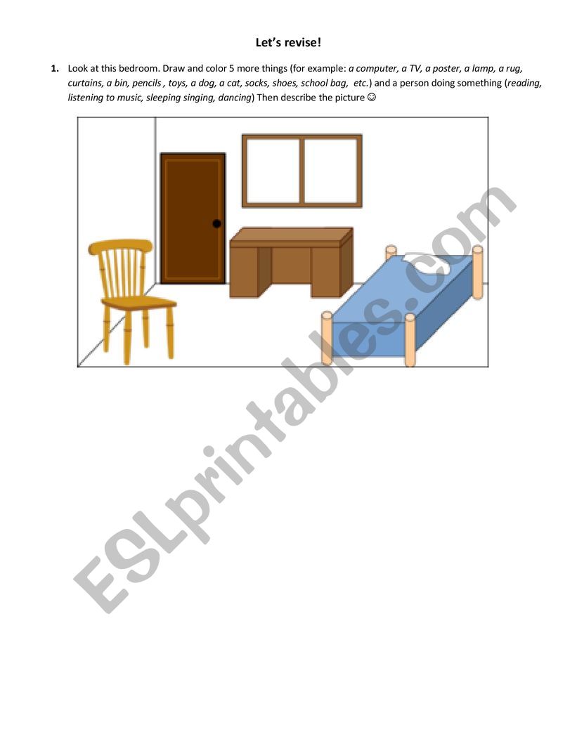 Draw and describe the picture worksheet