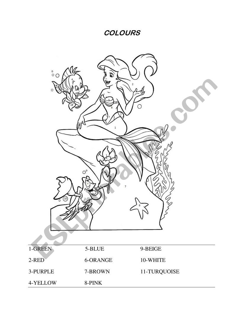 Colours worksheet