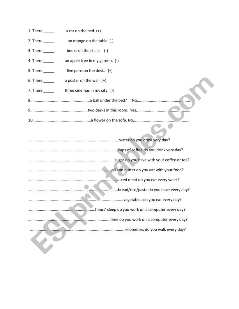 THere is/ there are worksheet