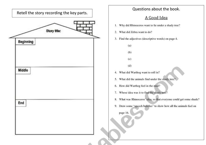 A Good Idea Ready to Read worksheet